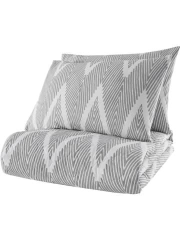 Elizabed 3-delige bedspreiset "Olivia" lichtgrijs/wit