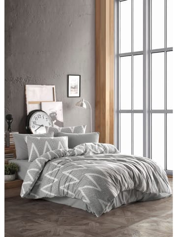 Elizabed Beddengoedset lichtgrijs/wit