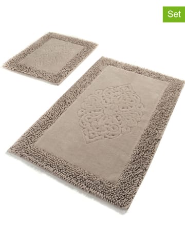 Elizabed 2er-Set: Badvorleger "Piante" in Beige