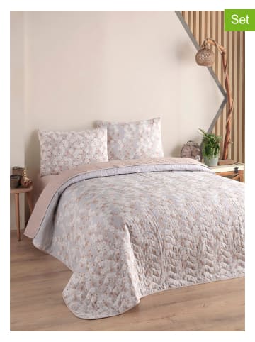 Elizabed 3tlg. Tagesdecken-Set in Rosa