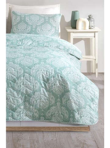 Elizabed 3-delige bedspreiset "Post" mintgroen