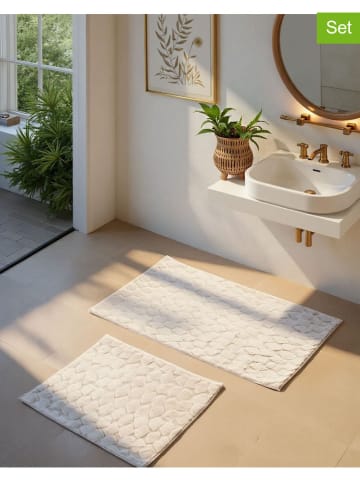 Elizabed 2er-Set: Badvorleger "Rabbit" in Creme