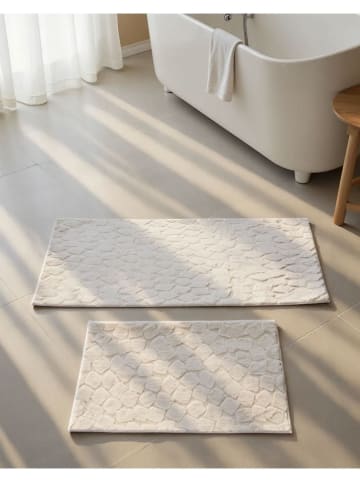 Elizabed 2er-Set: Badvorleger "Rabbit" in Creme