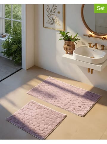 Elizabed 2er-Set: Badvorleger "Rabbit" in Rosa