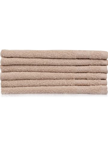 Elizabed 6er-Set: Gästehandtücher in Beige