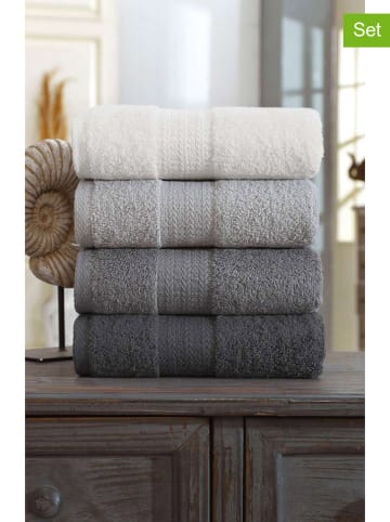 Elizabed Ręczniki (4 szt.) "Rainbow" w kolorze szaro-białym do rąk