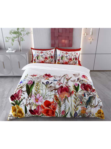 Elizabed Bettwäsche-Set in Weiß/ Rot