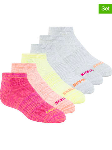 Skechers 5-delige set: sokken roze/geel/lichtgrijs