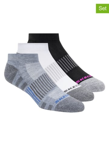 Skechers 3er-Set: Socken in Weiß/ Grau/ Schwarz