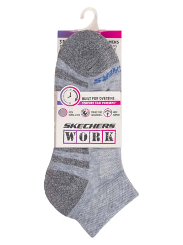 Skechers 3er-Set: Socken in Weiß/ Grau/ Schwarz