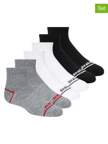 Skechers 6er-Set: Socken in Grau/ Weiß/ Schwarz