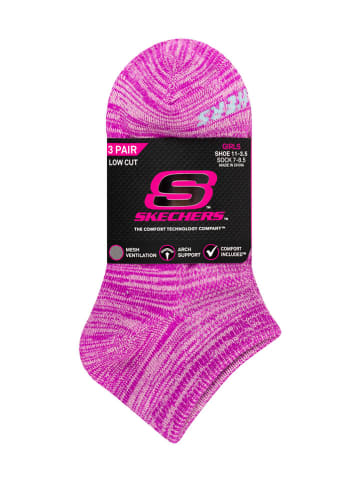 Skechers 3-delige set: sokken roze/turquoise