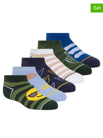 Skechers 6er-Set: Socken in Grün/ Blau/ Rosa