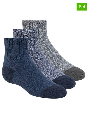 Skechers Skarpety (3 pary) w kolorze niebieskim i szarym