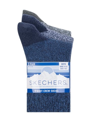 Skechers 3-delige set: sokken blauw/grijs