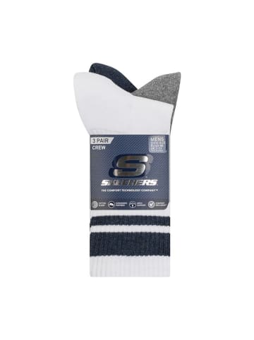 Skechers 3er-Set: Socken in Dunkelblau/ Weiß/ Grau