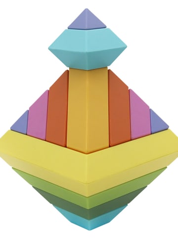 GOWI 15-delige stapelpyramide "Regenboog" - vanaf 12 maanden