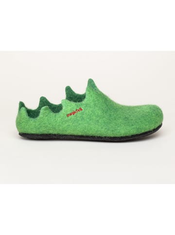 kitz-pichler Wollen pantoffels "Magicfelt 721" groen