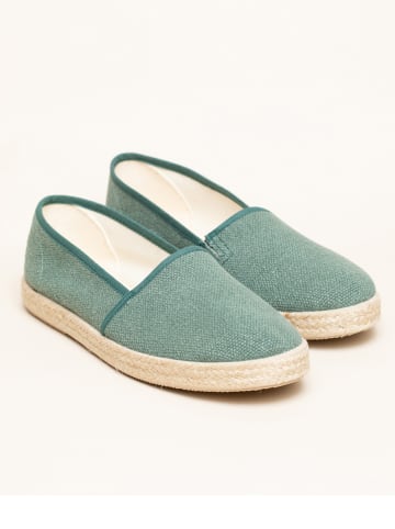 kitz-pichler Espadryle "Camping Linen uni V" w kolorze zielonym