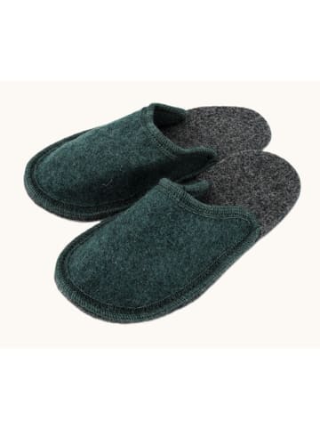 kitz-pichler Wollen pantoffels "Hubi" groen