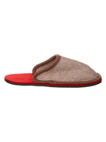 kitz-pichler Kapcie "Helli" w kolorze beżowo-czerwonym