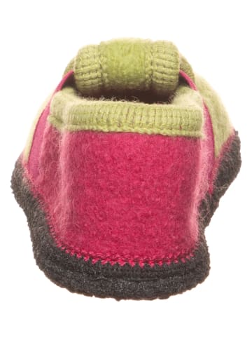 kitz-pichler Wollfilz-Hausschuhe "Bobby Küken" in Pink/ Grün