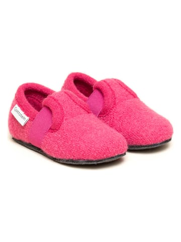 kitz-pichler Wełniane kapcie "Alpine Runner" w kolorze różowym