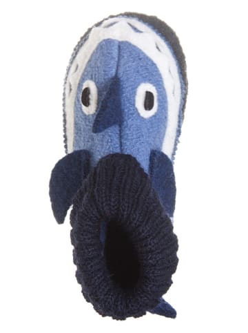 kitz-pichler Viltpantoffel "Squalo" blauw/wit