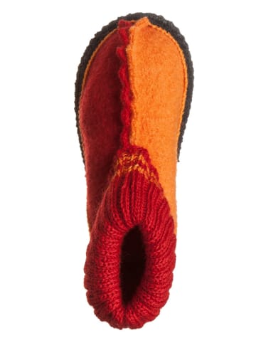 kitz-pichler Vilten pantoffels "Trixi" rood/oranje