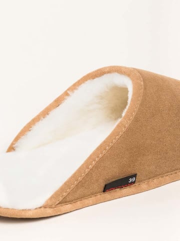 kitz-pichler Leren pantoffels "Maha" lichtbruin