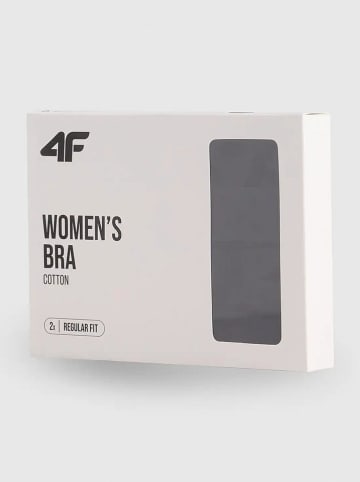 4F 2er-Set: Sport-BHs in Schwarz - Low