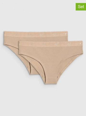 4F 2-delige set: slips beige