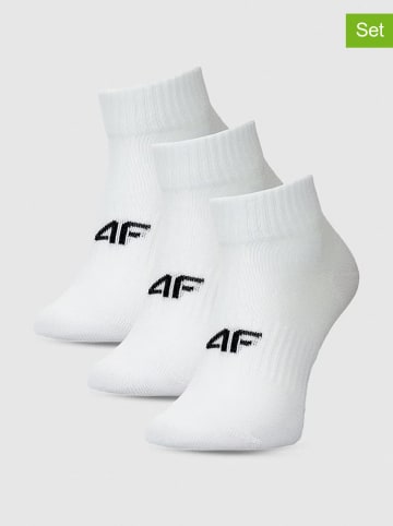4F Skarpety (3 pary) w kolorze białym