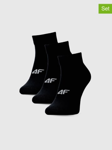 4F 3-delige set: sportsokken zwart