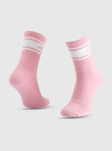 4F Skarpety (3 pary) w kolorze jasnoróżowo-szarym