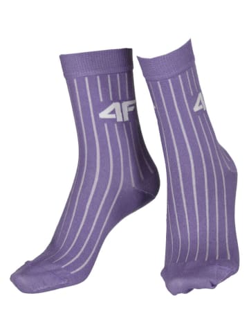 4F 2-delige set: sokken paars/wit