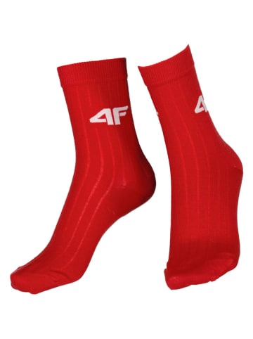 4F 2-delige set: sokken grijs/rood