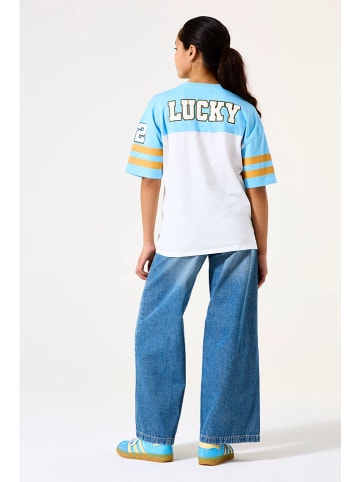 Garcia Shirt wit/lichtblauw