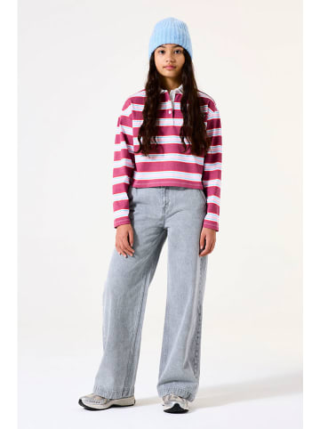 Garcia Poloshirt in Pink/ Weiß