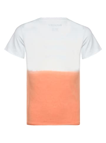Blue Effect Shirt in Orange/ Weiß
