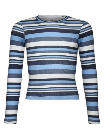 Blue Effect Longsleeve in Blau/ Weiß