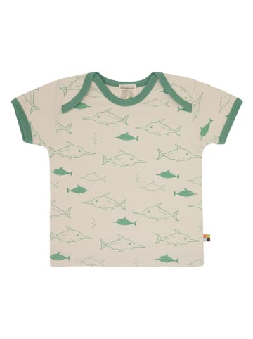 loud + proud Shirt in Creme/ Grün