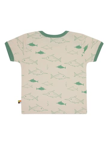 loud + proud Shirt in Creme/ Grün