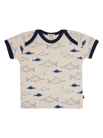 loud + proud Shirt in Creme/ Dunkelblau