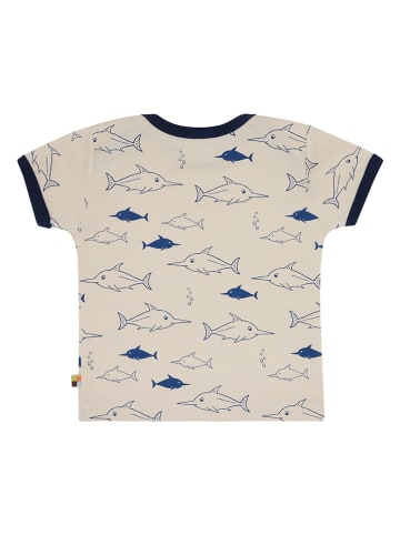 loud + proud Shirt in Creme/ Dunkelblau