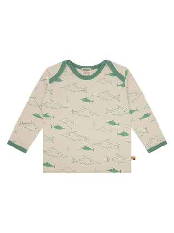 loud + proud Longsleeve in Creme/ Grün