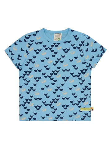 loud + proud Shirt in Hellblau/ Dunkelblau/ Beige