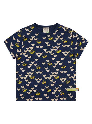 loud + proud Shirt in Dunkelblau/ Beige/ Gelb