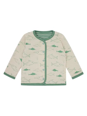 loud + proud Wende-Cardigan in Creme/ Grün