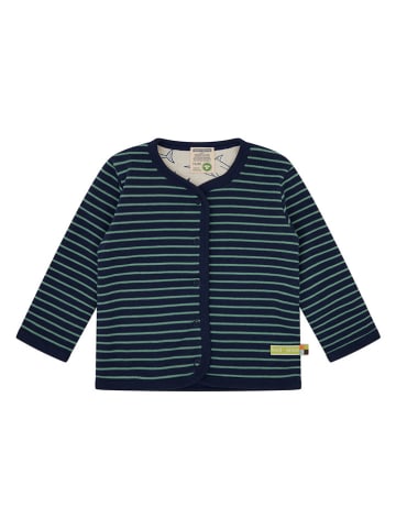 loud + proud Wende-Cardigan in Creme/ Dunkelblau/ Grün